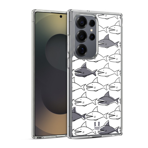 Head Case Designs Shark Prints Doodle Soft Gel Case for Samsung Galaxy S25 Ultra & MagSafe