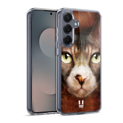 Head Case Designs Animal Faces Sphynx Kitten Soft Gel Case for Samsung Galaxy S25 & MagSafe