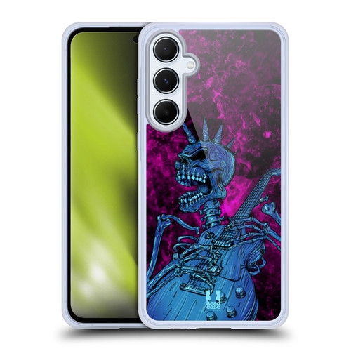 Head Case Designs Skull Of Rock Blue Gem Soft Gel Case for Samsung Galaxy A55 5G