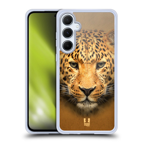 Head Case Designs Animal Faces 2 Portrait Of Leopard Soft Gel Case for Samsung Galaxy A55 5G