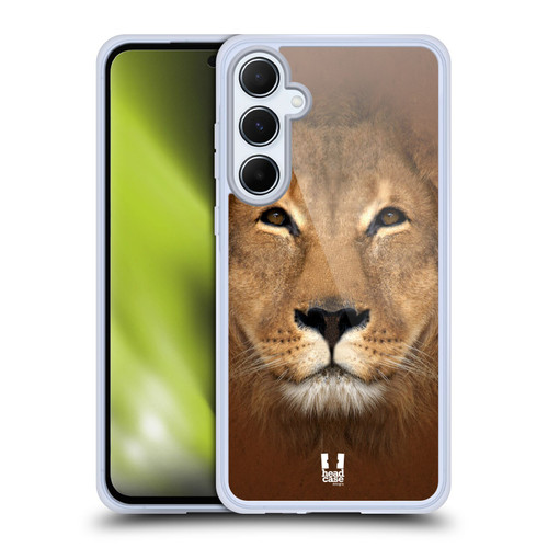 Head Case Designs Animal Faces 2 Lion Soft Gel Case for Samsung Galaxy A55 5G