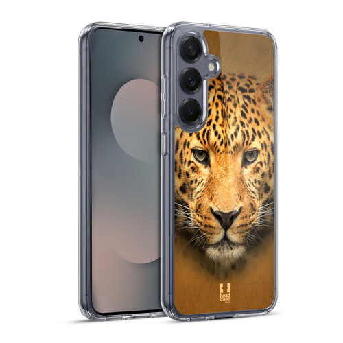 Head Case Designs Animal Faces 2 Portrait Of Leopard Soft Gel Case for Samsung Galaxy S25+ & MagSafe