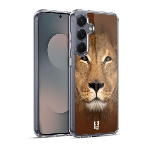Head Case Designs Animal Faces 2 Lion Soft Gel Case for Samsung Galaxy S25+ & MagSafe