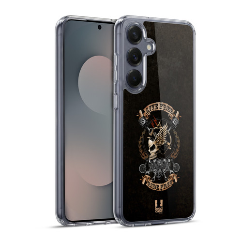 Head Case Designs Skull Bikers Vintage Soft Gel Case for Samsung Galaxy S25+ & MagSafe
