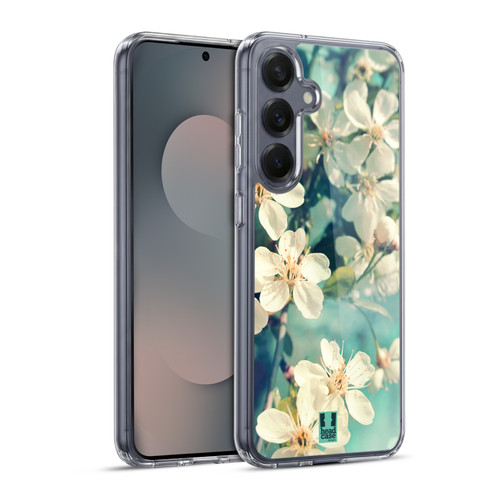 Head Case Designs Flowers White Spring Cherry Blossoms Soft Gel Case for Samsung Galaxy S25+ & MagSafe
