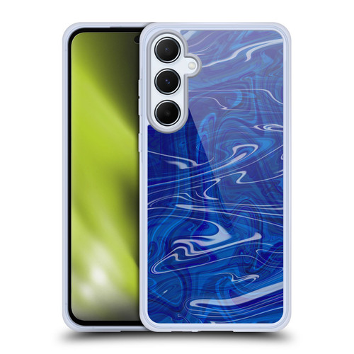 Suzan Lind Marble Dark Blue Soft Gel Case for Samsung Galaxy A55 5G