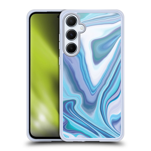 Suzan Lind Marble Dark Blue Pastel Soft Gel Case for Samsung Galaxy A55 5G