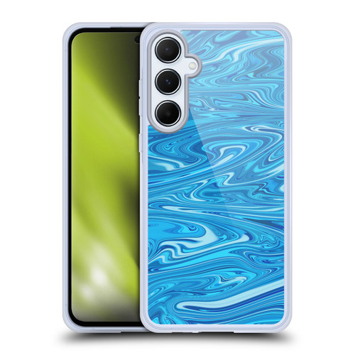 Suzan Lind Marble Light Blue Soft Gel Case for Samsung Galaxy A55 5G