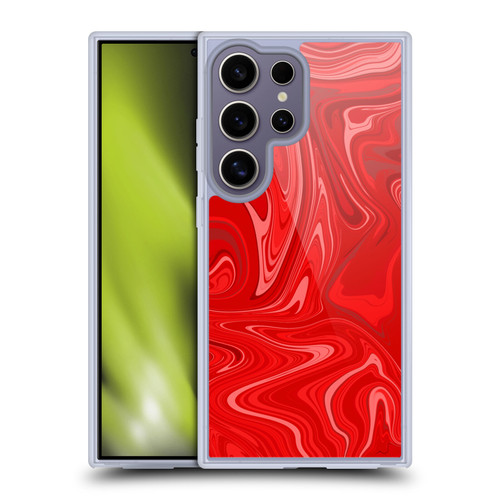 Suzan Lind Marble 2 Red Soft Gel Case for Samsung Galaxy S25 Ultra & MagSafe