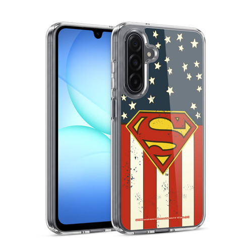 Superman DC Comics Logos U.S. Flag Soft Gel Case for Samsung Galaxy A17 4G / 5G