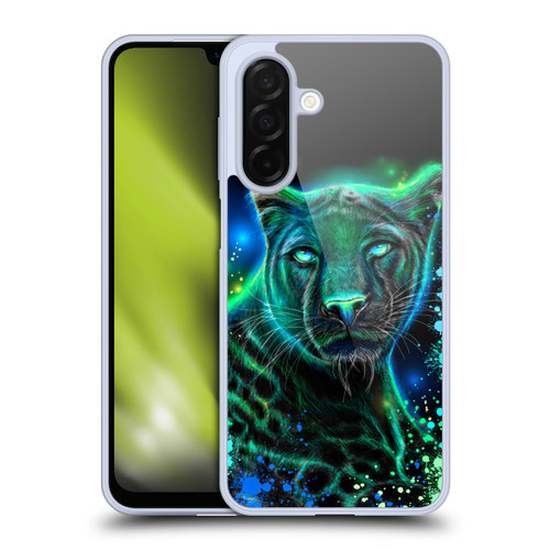 Sheena Pike Big Cats Neon Blue Green Panther Soft Gel Case for Samsung Galaxy A26 5G