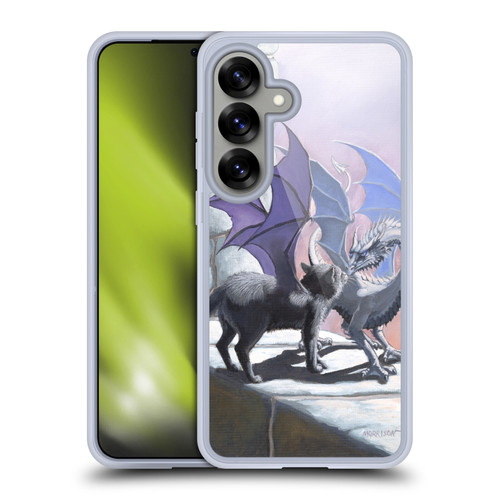 Stanley Morrison Dragons 2 Black Winged Cat Soft Gel Case for Samsung Galaxy S25 & MagSafe
