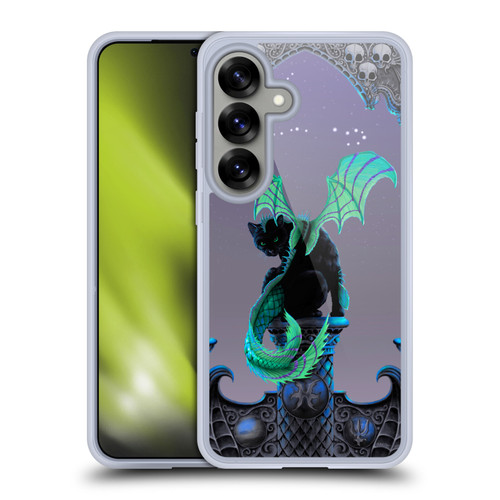 Stanley Morrison Dragons 2 Gothic Winged Cat Soft Gel Case for Samsung Galaxy S25 & MagSafe