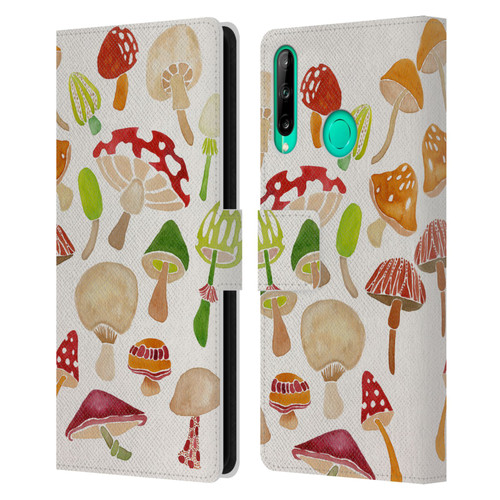 Cat Coquillette Nature Mushrooms Leather Book Wallet Case Cover For Huawei P40 lite E