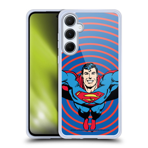 Superman DC Comics Vintage Fashion Circles Soft Gel Case for Samsung Galaxy A55 5G