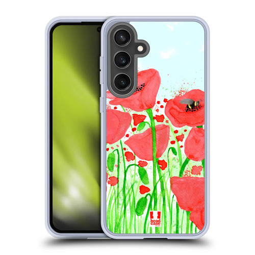 Head Case Designs Spring Flowers Charming Poppies Soft Gel Case for Samsung Galaxy S24 FE & MagSafe