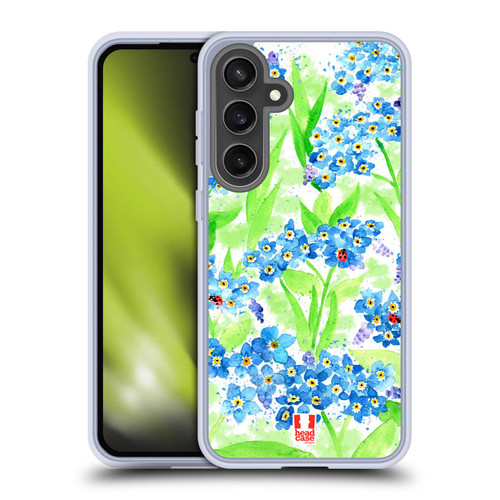 Head Case Designs Spring Flowers Forget Me Not Soft Gel Case for Samsung Galaxy S24 FE & MagSafe