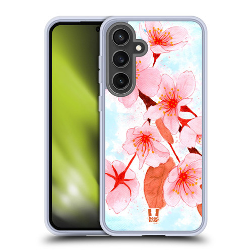 Head Case Designs Spring Flowers Alluring Sakura Soft Gel Case for Samsung Galaxy S24 FE & MagSafe