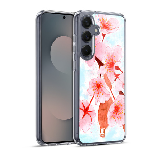 Head Case Designs Spring Flowers Alluring Sakura Soft Gel Case for Samsung Galaxy S25+ & MagSafe