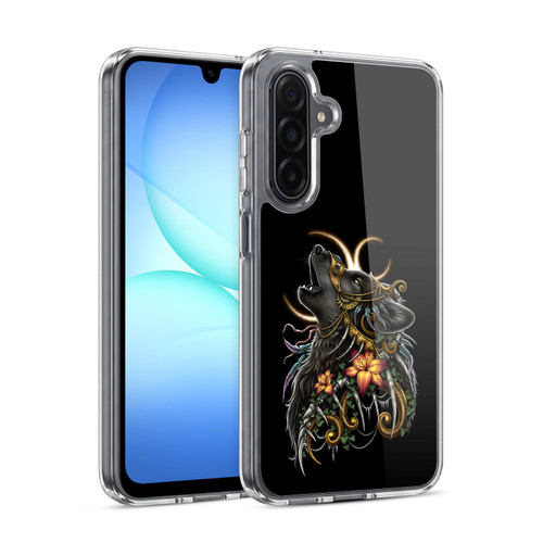 Sarah Richter Animals Gothic Black Howling Wolf Soft Gel Case for Samsung Galaxy A17 4G / 5G