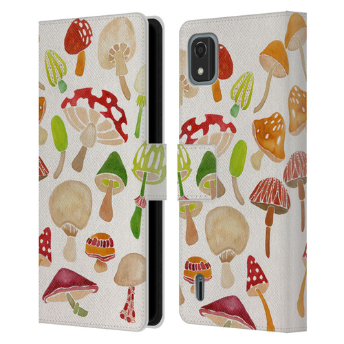 Cat Coquillette Nature Mushrooms Leather Book Wallet Case Cover For Nokia C2 2nd Edition