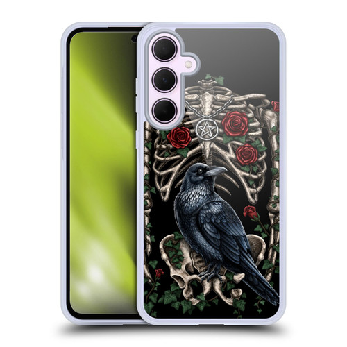 Sarah Richter Animals Gothic Black Crow & Skeleton Soft Gel Case for Samsung Galaxy A35 5G