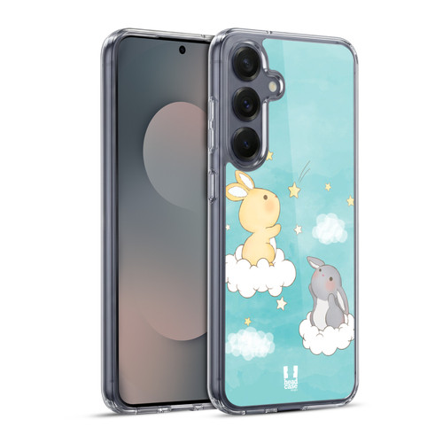 Head Case Designs Starcatcher Bunnies Blue Soft Gel Case for Samsung Galaxy S25+ & MagSafe