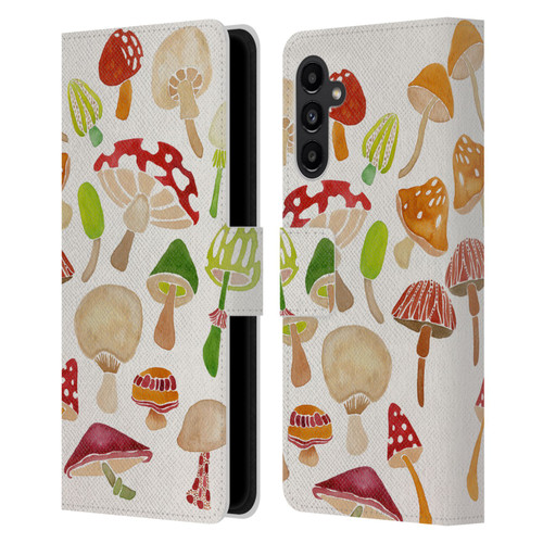 Cat Coquillette Nature Mushrooms Leather Book Wallet Case Cover For Samsung Galaxy A13 5G (2021)