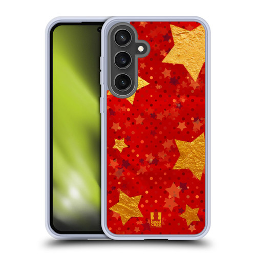 Head Case Designs Starlights Gold Soft Gel Case for Samsung Galaxy S24 FE & MagSafe