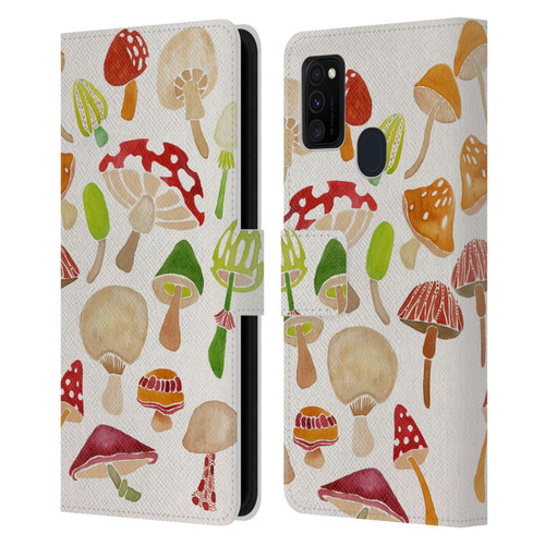 Cat Coquillette Nature Mushrooms Leather Book Wallet Case Cover For Samsung Galaxy M30s (2019)/M21 (2020)