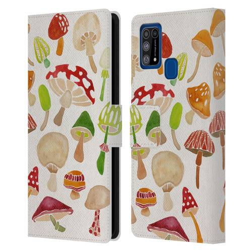Cat Coquillette Nature Mushrooms Leather Book Wallet Case Cover For Samsung Galaxy M31 (2020)