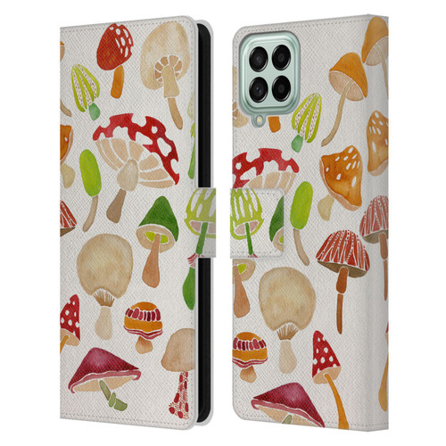 Cat Coquillette Nature Mushrooms Leather Book Wallet Case Cover For Samsung Galaxy M33 (2022)