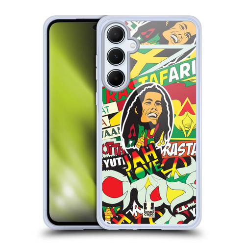 Head Case Designs Sticker Happy - New Rasta Soft Gel Case for Samsung Galaxy A55 5G