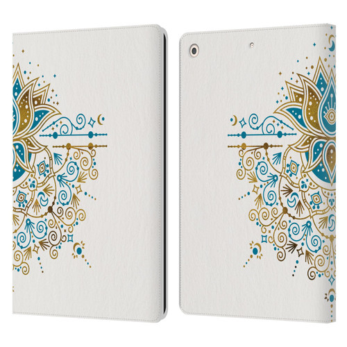 Cat Coquillette Patterns 6 Lotus Bloom Mandala 4 Leather Book Wallet Case Cover For Apple iPad 10.2 2019/2020/2021