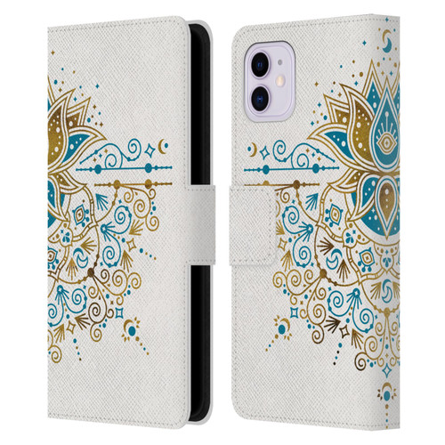 Cat Coquillette Patterns 6 Lotus Bloom Mandala 4 Leather Book Wallet Case Cover For Apple iPhone 11