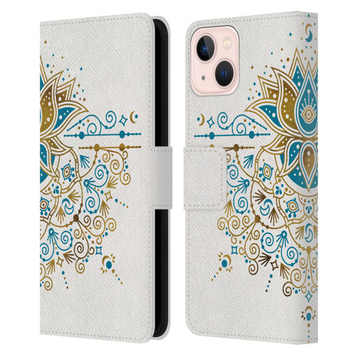Cat Coquillette Patterns 6 Lotus Bloom Mandala 4 Leather Book Wallet Case Cover For Apple iPhone 13