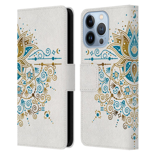 Cat Coquillette Patterns 6 Lotus Bloom Mandala 4 Leather Book Wallet Case Cover For Apple iPhone 13 Pro