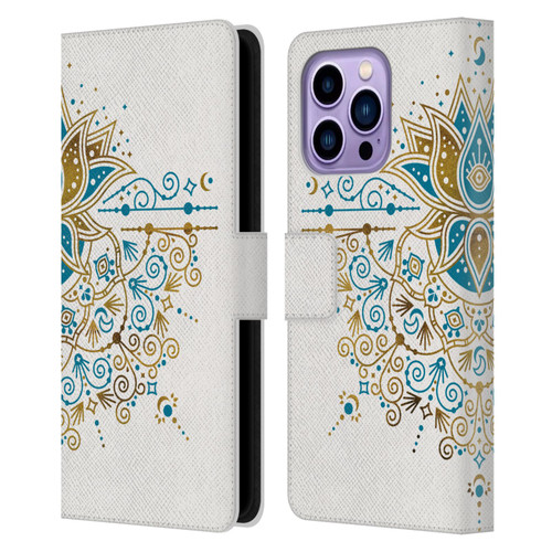Cat Coquillette Patterns 6 Lotus Bloom Mandala 4 Leather Book Wallet Case Cover For Apple iPhone 14 Pro Max
