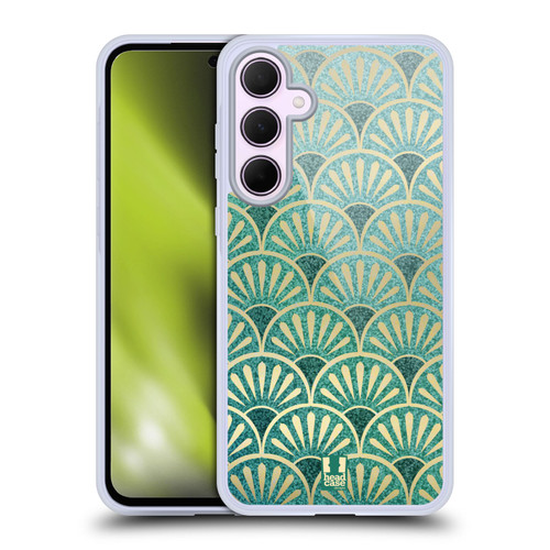 Head Case Designs Textured Art Deco Patterns Feathers Soft Gel Case for Samsung Galaxy A35 5G