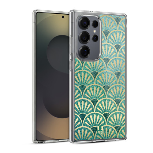 Head Case Designs Textured Art Deco Patterns Feathers Soft Gel Case for Samsung Galaxy S25 Ultra & MagSafe