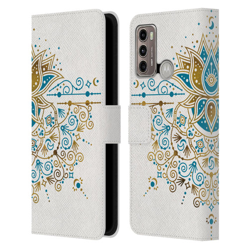 Cat Coquillette Patterns 6 Lotus Bloom Mandala 4 Leather Book Wallet Case Cover For Motorola Moto G60 / Moto G40 Fusion