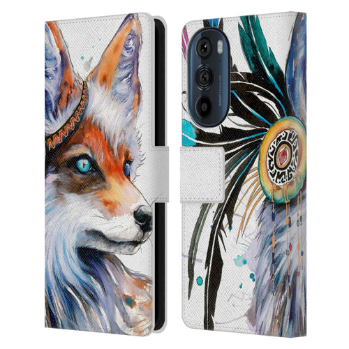 Pixie Cold Animals Fox Leather Book Wallet Case Cover For Motorola Edge 30