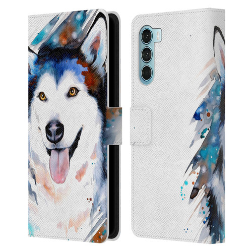 Pixie Cold Animals Husky Leather Book Wallet Case Cover For Motorola Edge S30 / Moto G200 5G