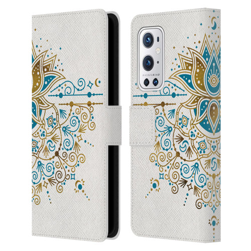 Cat Coquillette Patterns 6 Lotus Bloom Mandala 4 Leather Book Wallet Case Cover For OnePlus 9 Pro