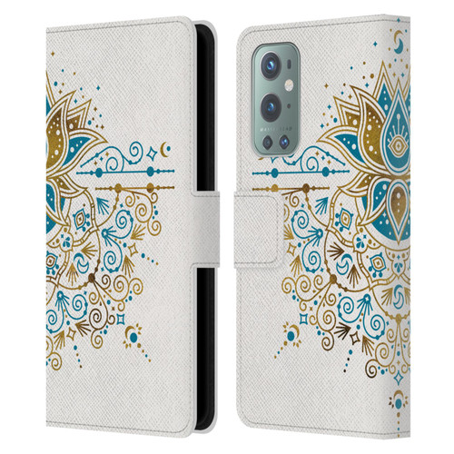 Cat Coquillette Patterns 6 Lotus Bloom Mandala 4 Leather Book Wallet Case Cover For OnePlus 9