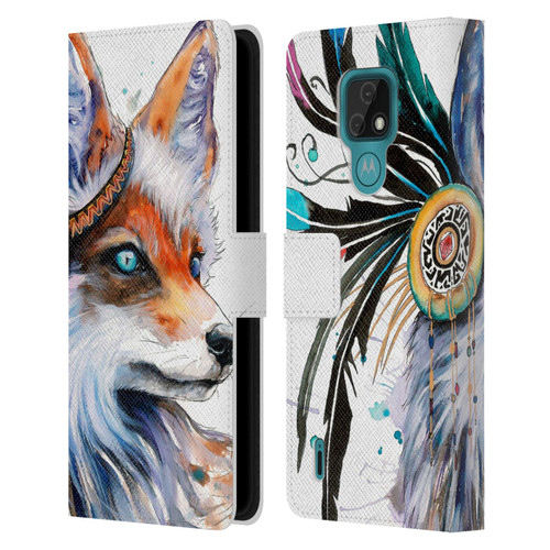 Pixie Cold Animals Fox Leather Book Wallet Case Cover For Motorola Moto E7