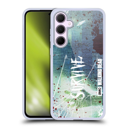 AMC The Walking Dead Typography Survive Torned Glass Soft Gel Case for Samsung Galaxy A35 5G