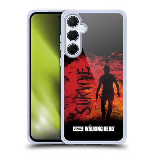 AMC The Walking Dead Typography Survive Rick Machete Soft Gel Case for Samsung Galaxy A55 5G