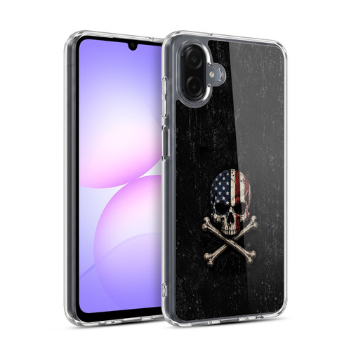Head Case Designs Football USA American Flag Black Skull Crossbones Soft Gel Case for Samsung Galaxy A07 5G