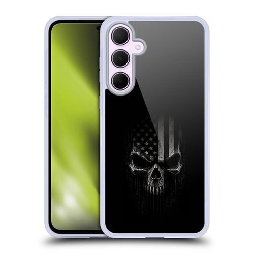 Head Case Designs Football USA American Flag Grunge Shadow Skull Soft Gel Case for Samsung Galaxy A35 5G